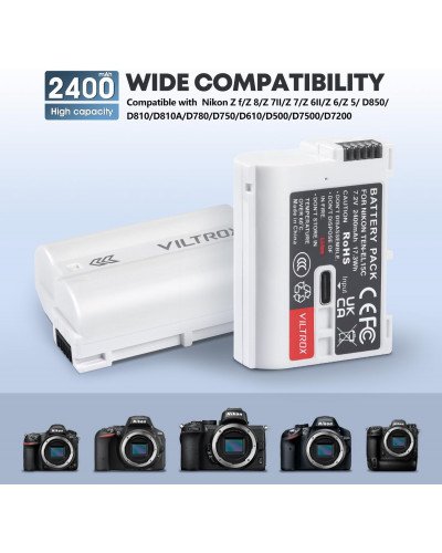 VILTROX EN-EL15C Rechargeable Lithium-Ion Battery with USB-C Charging Port