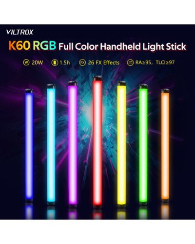 VILTROX K60 20W Handheld RGB LED Light Stick Black (22.8") VILTROX K60 20W Handheld RGB LED Light Stick Black (22.8")