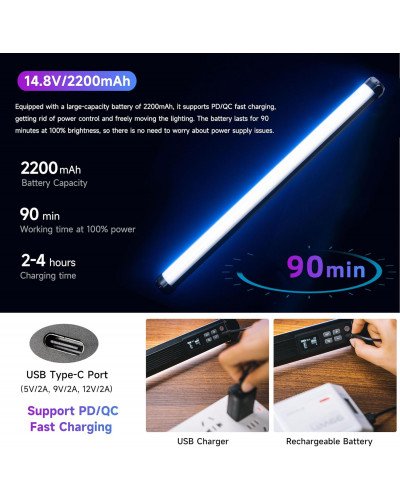 VILTROX K60 20W Handheld RGB LED Light Stick Black (22.8") VILTROX K60 20W Handheld RGB LED Light Stick Black (22.8")