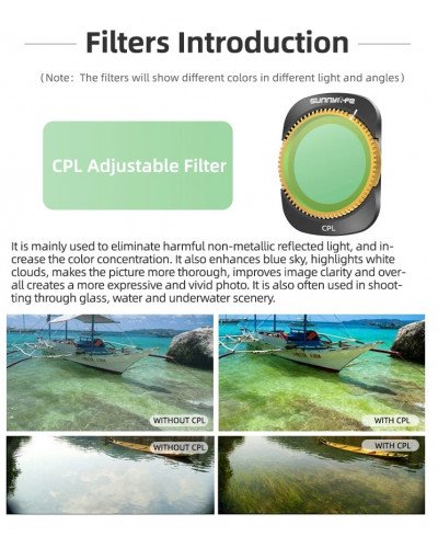 DJI Osmo Pocket 3/4 Filter Accessories CPL/ND8/ND16 3 Mix Filters