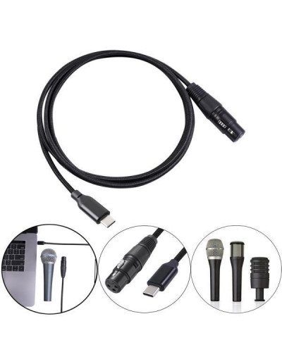 USB Type C To XLR Adapter Type C Male To 3 Pin XLR Female Microphone Cable 3 Meter