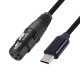 USB Type C To XLR Adapter Type C Male To 3 Pin XLR Female Microphone Cable 3 Meter