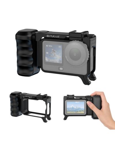 For DJI Osmo Action 6 PULUZ Street Photography Handle ABS Plastic Hand Grip with Cold Shoe