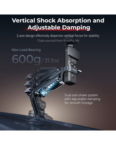 SmallRig mini Shock Absorber Arm for DJI Osmo Pocket 3/Action 6/5 Pro/4 for GoPro Hero13/12/11 for Insta360 X5/4/3