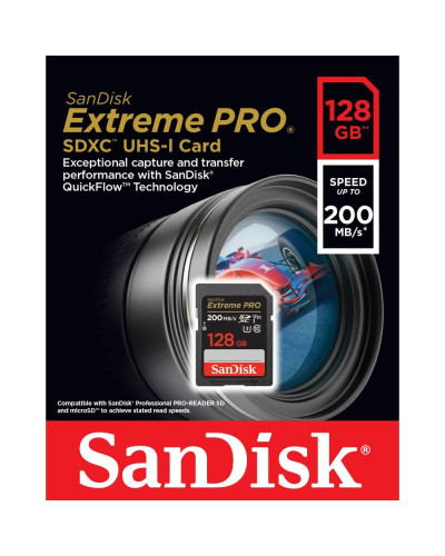 SanDisk Extreme PRO 128 GB SDXC UHS-I 200MB/S Class 10 SanDisk Extreme PRO 128 GB SDXC UHS-I 200MB/S Class 10