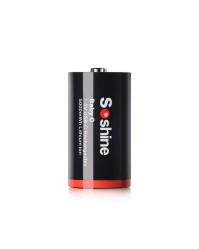 Soshine Rechargeable C Batteries with USB-C Charging Cable 1.5v Lithium LR14 C Size Battery 5000mWh (1Pc) Soshine Rechargeable C Batteries with USB-C Charging Cable 1.5v Lithium LR14 C Size Battery 5000mWh (1Pc)