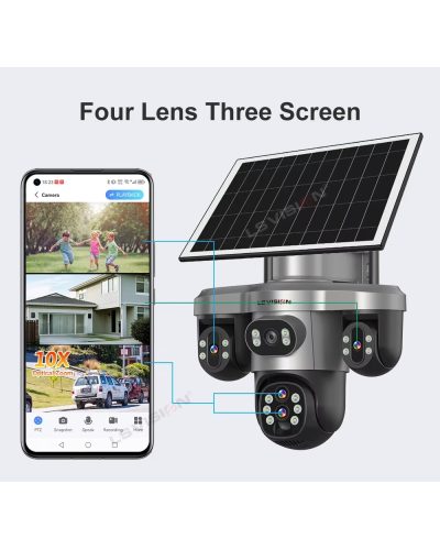 LS Vision LS-CS7-4G-10X Optical Zoom 20MP PTZ Solar Camera Outdoor With 128GB Memory Card
