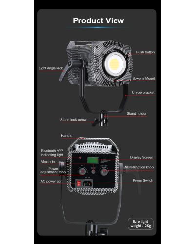 NiceFoto FC-2000A 200W Bi-Color COB LED Video Light NiceFoto FC-2000A 200W Bi-Color COB LED Video Light