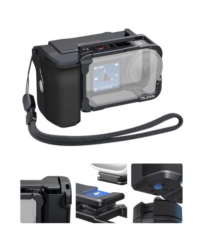 TELESIN Aluminum Street Shot Set for DJI Osmo Action 6 (Black)