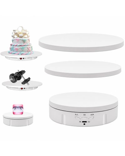 3in1 360° Electric Rotating Display Stand (White) 3in1 360° Electric Rotating Display Stand (White)