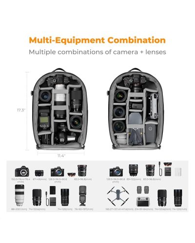 K&F Concept Camera Backpack 18L Nature Wander 04 (Black)