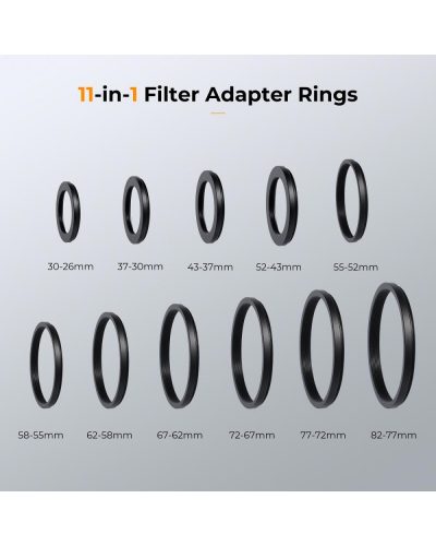 K&F Concept 11 in 1 Step Down Ring Set