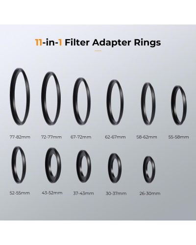 K&F Concept 11 in 1 Step Up Ring Set
