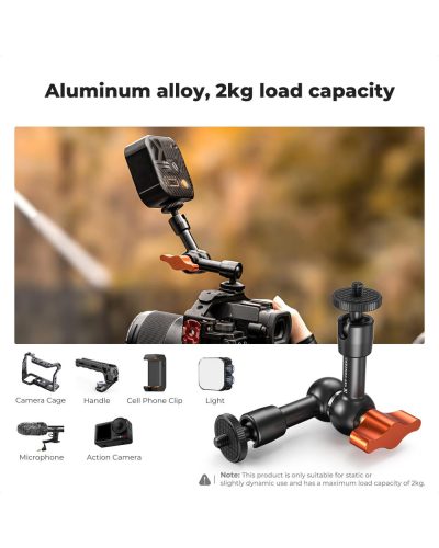 K&F Concept 6-Inch Magic Arm with 1/4-Inch Screw & 360° Ball Head for Monitor LED Light K&F Concept 6-Inch Magic Arm with 1/4-Inch Screw & 360° Ball Head for Monitor LED Light
