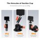 K&F Concept 3-Inch Suction Cup Mount with Double Ball Head Magic Arm 1/4-Inch Screw for Car & Action Camera