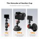 K&F Concept 6-Inch Suction Cup Camera Mount with Magic Arm ARRI & 1/4-Inch 3/8-Inch Threads for Car & Action Camera