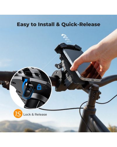 K&F Concept Motorcycle Phone Mount with 360° Adjustable Handlebar Clamp for 4.7-Inch–6.9-Inch Phones K&F Concept Motorcycle Phone Mount with 360° Adjustable Handlebar Clamp for 4.7-Inch–6.9-Inch Phones