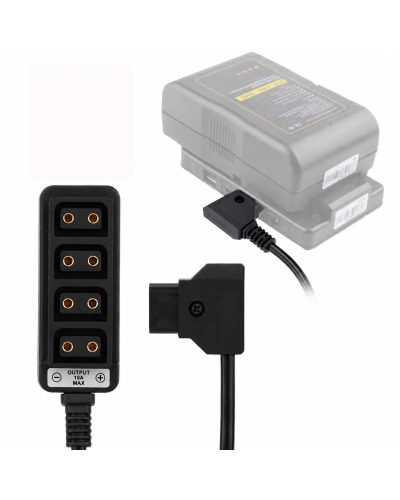    D-Tap Male to 4 Port D Tap Female Splitter Power Cable D Tap Power Adapter-50cm