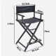 Directors Chair Folding Makeup Artist Portable Foldable Aluminum Chair With Carrying Bag 