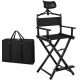 Directors Chair Folding Makeup Artist Portable Foldable Aluminum Chair With Head Rest Carrying Bag 