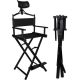 Directors Chair Folding Makeup Artist Portable Foldable Aluminum Chair With Head Rest Carrying Bag 
