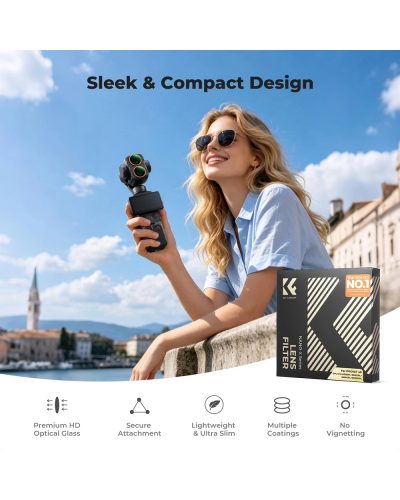 K&F Concept UV+CPL+ND16/PL+ND32/PL+ND64/PL+ND256/PL Filter Set for DJI Osmo Pocket 4P 