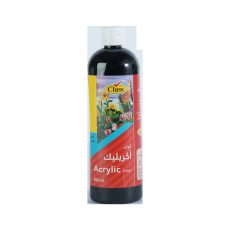 كلاس ألوان أكريليك - أسود – مثالي للتلوين والرسم والأعمال اليدوية في المدرسة أو المنزل - طقم من 6 قطعة