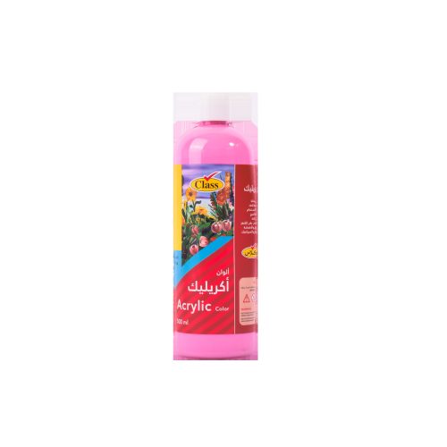 كلاس ألوان أكريليك - وردي – مثالي للتلوين والرسم والأعمال اليدوية في المدرسة أو المنزل - طقم من 6 قطعة