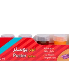 كلاس طقم ألوان بوستر - 6 لون – مثالي للتلوين والرسم والأعمال اليدوية في المدرسة أو المنزل - طقم من 24 قطعة