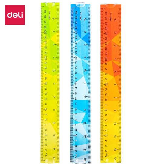 ديلي مسطرة 30cm - بلاستيك – مثالي لأعمال المكتب والمشاريع المدرسية ومهام المكتب اليومية - طقم من 24 قطعة