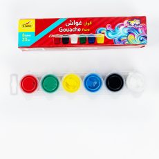 كلاس طقم ألوان غواش - 6 لون – مثالي للتلوين والرسم والأعمال اليدوية في المدرسة أو المنزل - طقم من 12 قطعة