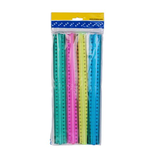 كلاس مسطرة 30cm - متعدد الألوان – مثالي لأعمال المكتب والمشاريع المدرسية ومهام المكتب اليومية - طقم من 12 قطعة