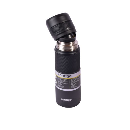 زمزمية مياه كونتيجو - 740 مل، ستانلس ستيل، أسود – مثالي للمدرسة والنادي الرياضي والاستخدام اليومي للترطيب أثناء التنقل