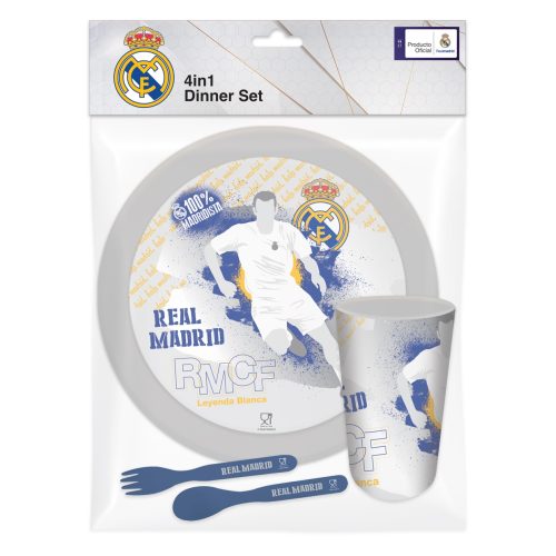 ريال مدريد طقم أدوات طعام للأطفال – مثالي لوجبات الغداء المعبأة في المدرسة أو العمل أو الرحلات - طقم من 12 قطعة