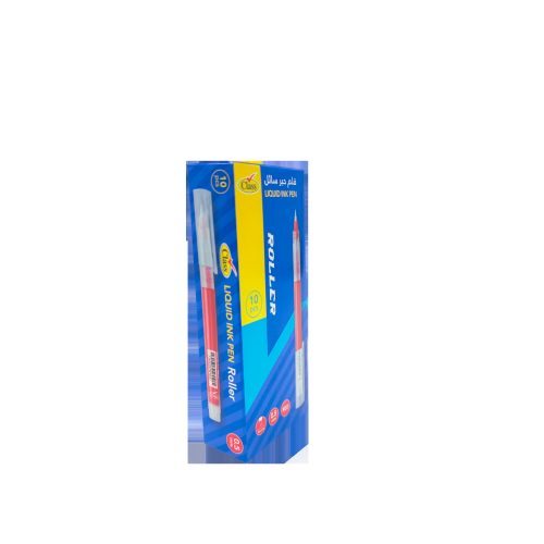 كلاس قلم جل - سن 0.5 ملم، أحمر – مثالي للملاحظات المدرسية وأعمال المكتب والكتابة اليومية - طقم من 10 قطعة
