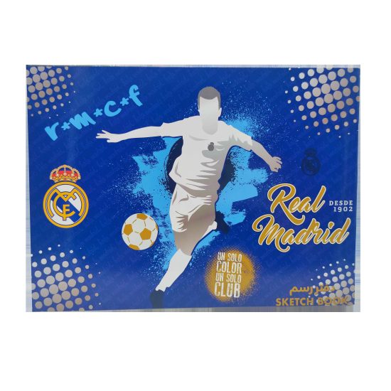 ريال مدريد دفتر رسم – مثالي للملاحظات المدرسية وكتابة اليوميات والرسم وأعمال المكتب - طقم من 12 قطعة