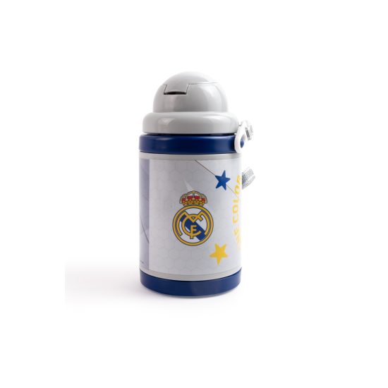 ريال مدريد زمزمية مياه - 460 مل، بلاستيك – مثالي للمدرسة والنادي الرياضي والاستخدام اليومي للترطيب أثناء التنقل - طقم من 12 قطعة