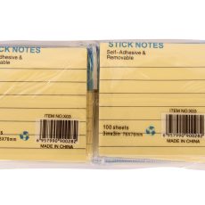 كلاس ورق لاصق ملاحظات - 3×3 سم، أصفر، 3 بوصة – مثالي للاستخدام اليومي في المدرسة أو المنزل أو المكتب - طقم من 12 قطعة