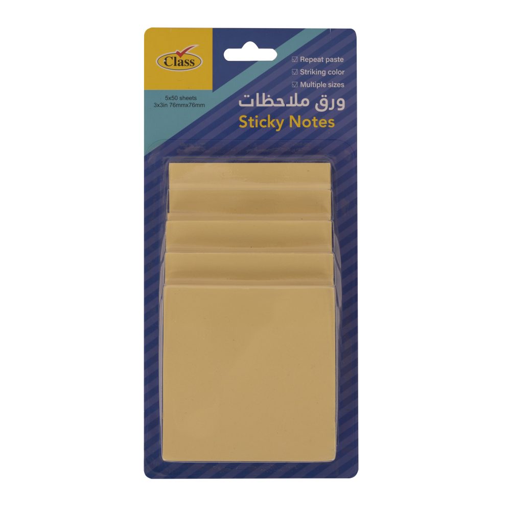 كلاس ورق لاصق ملاحظات - 3×3 سم، أصفر – مثالي للاستخدام اليومي في المدرسة أو المنزل أو المكتب - طقم من 12 قطعة