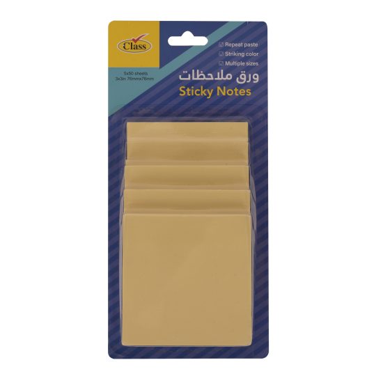 كلاس ورق لاصق ملاحظات - 3×3 سم، أصفر – مثالي للاستخدام اليومي في المدرسة أو المنزل أو المكتب - طقم من 12 قطعة
