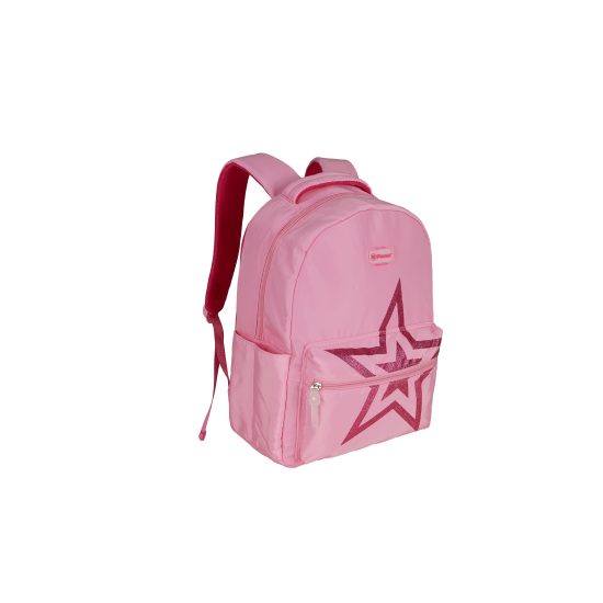 بوز شنطة ظهر مدرسية - وردي، 17 بوصة – مثالي للذهاب إلى المدرسة والتنقل اليومي وحمل الأغراض