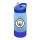 مان سيتي زمزمية مياه - بلاستيك – مثالي للمدرسة والنادي الرياضي والاستخدام اليومي للترطيب أثناء التنقل - طقم من 12 قطعة