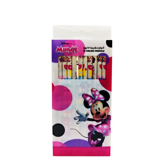 ميني ماوس طقم أقلام تلوين خشبية - 12 ألوان – مثالي للملاحظات المدرسية وأعمال المكتب والكتابة اليومية - طقم من 12 قطعة ميني ماوس طقم أقلام تلوين خشبية - 12 ألوان – مثالي للملاحظات المدرسية وأعمال المكتب والكتابة اليومية - طقم من 12 قطعة