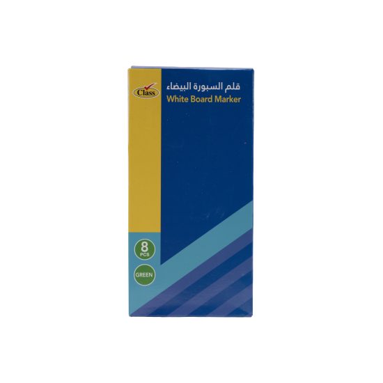 كلاس قلم سبورة - أخضر – مثالي للملاحظات المدرسية وأعمال المكتب والكتابة اليومية - طقم من 8 قطعة
