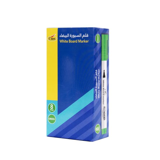 كلاس قلم سبورة - أخضر – مثالي للملاحظات المدرسية وأعمال المكتب والكتابة اليومية - طقم من 8 قطعة