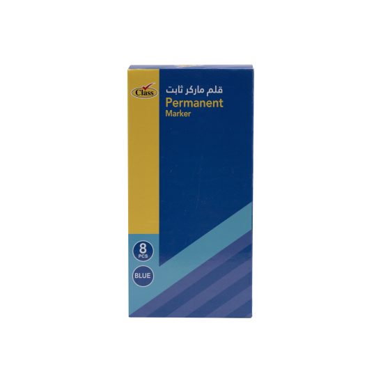كلاس قلم ماركر دائم - أحمر – مثالي للملاحظات المدرسية وأعمال المكتب والكتابة اليومية - طقم من 8 قطعة