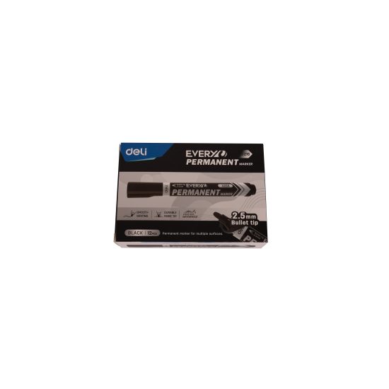 ديلي قلم ماركر - سن 2.5 ملم، أسود – مثالي للملاحظات المدرسية وأعمال المكتب والكتابة اليومية - طقم من 12 قطعة