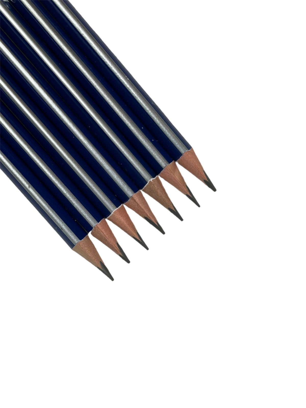 كلاس قلم رصاص خشبي - فضي – مثالي للملاحظات المدرسية وأعمال المكتب والكتابة اليومية - طقم من 12 قطعة